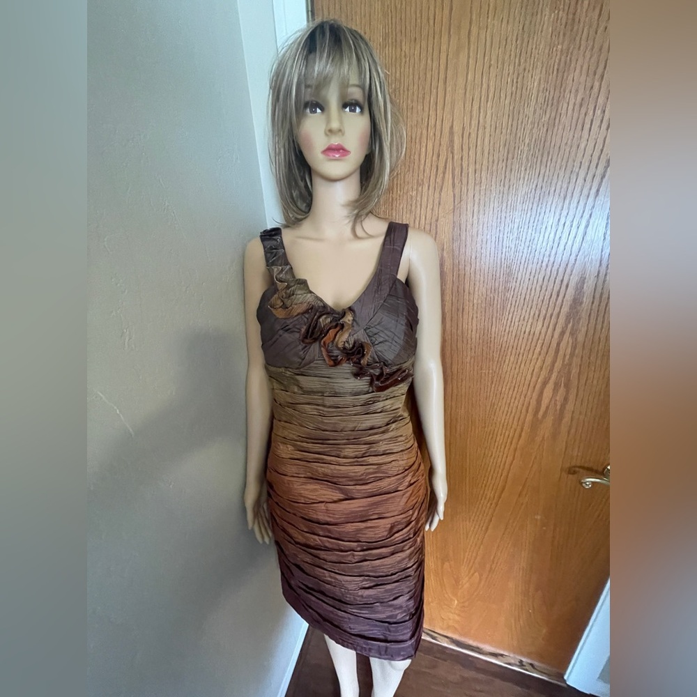 BCBGMaxAzria Brown Ombre cocktail Dress size 8